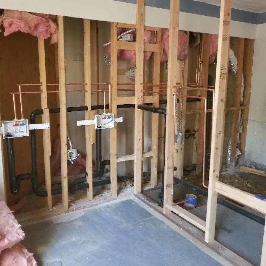 Copper pipe rough-in and plumbing installation in Riviera Beach